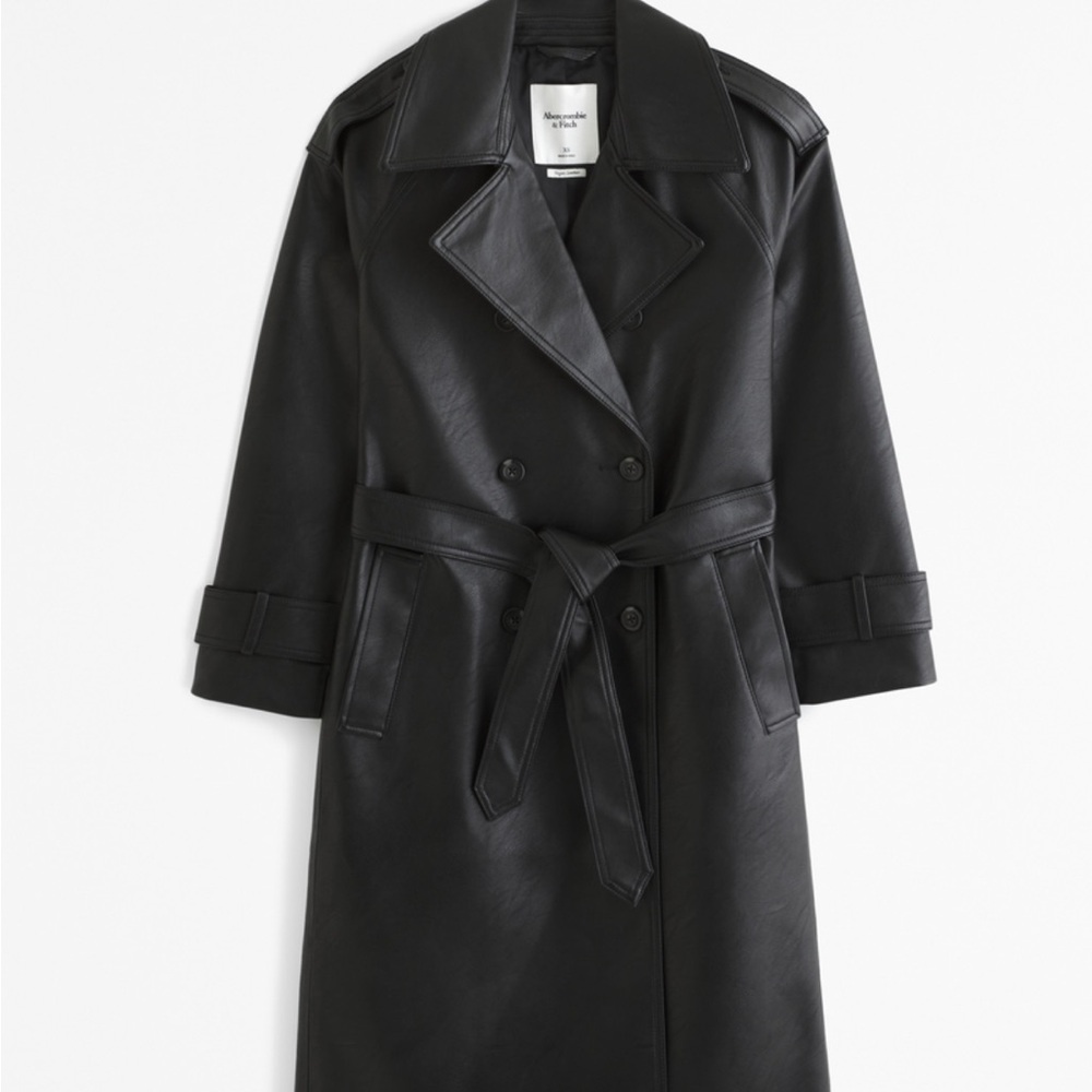 Elevated Vegan Leather Trench Coat - Picture 3 of 3
